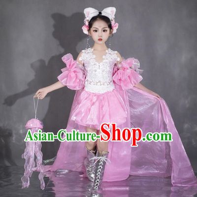 Girls Pink Fairy Dress Dress Spring Equinox Sea Of Flowers Catwalk Catwalk Sweet Dress
