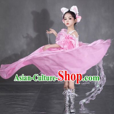Girls Pink Fairy Dress Dress Spring Equinox Sea Of Flowers Catwalk Catwalk Sweet Dress