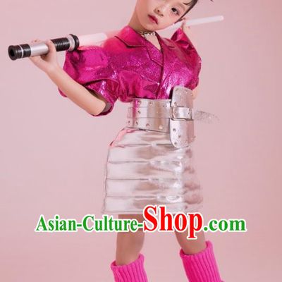 Girls Tech Sensing Trendy Clothing Yuan Universe Wind Model Catwalk Punk Cyber Pink Future Wind Children Costumes