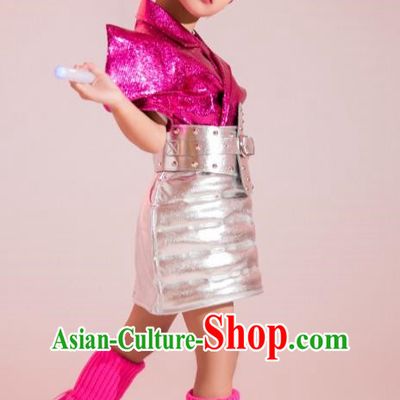 Girls Tech Sensing Trendy Clothing Yuan Universe Wind Model Catwalk Punk Cyber Pink Future Wind Children Costumes