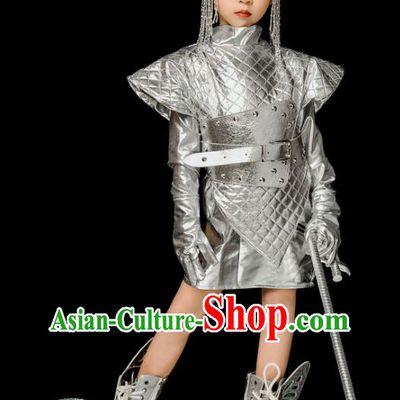 Children Catwalk Trendy Clothing T Stage Performance Competition Futuristic Sense Of Science And Technology Galaxy Creative Clothing