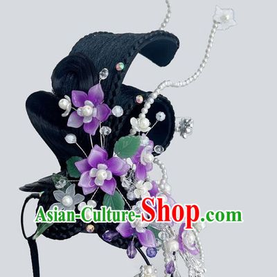 Flower God Dance Headgear Beijing Dance Academy Dance Stage Performance Wig Hair Accessories
