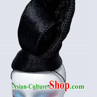 Chinese Classical Dance Headdress Green Waist Dance Drama Only This Green Performance Performance Black Wig Hair Ornament Headdress