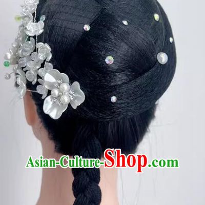 Classical Jasmine Dance Performance Headdress Flower Blooming Feelings Wig Hair Decoration Opening Group Dance Folk Dance Jewelry