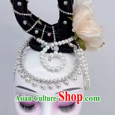 Chinese Classical Dance Taoli Cup Hanfeng Liying Repertoire Dance Headdress Art Examination National Dance Hair Decoration Wig