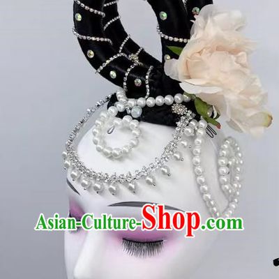 Chinese Classical Dance Taoli Cup Hanfeng Liying Repertoire Dance Headdress Art Examination National Dance Hair Decoration Wig