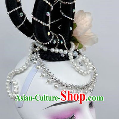 Chinese Classical Dance Taoli Cup Hanfeng Liying Repertoire Dance Headdress Art Examination National Dance Hair Decoration Wig