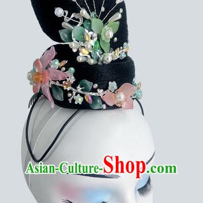 Chinese Classical Dance Picking Chrysanthemum Under The Eastern Fence National Style Dance Headdress Wig Hair Bun Art Examination Performance Solo Dance Headdress
