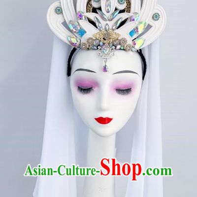 Chinese Classical Dance Headdress Ancient Costume Guanyin Bodhisattva Headdress Performance Film And Television Drama Guanyin Bodhisattva Costume Props Hair Bun