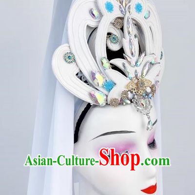 Chinese Classical Dance Headdress Ancient Costume Guanyin Bodhisattva Headdress Performance Film And Television Drama Guanyin Bodhisattva Costume Props Hair Bun
