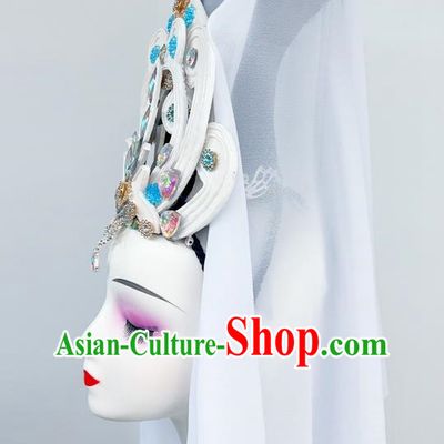 Chinese Classical Dance Headdress Ancient Costume Guanyin Bodhisattva Headdress Performance Film And Television Drama Guanyin Bodhisattva Costume Props Hair Bun