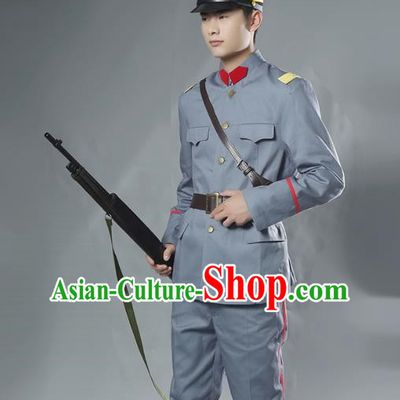 Men Pure Cotton Beiyang Anhui Style Soldier Uniform Suit