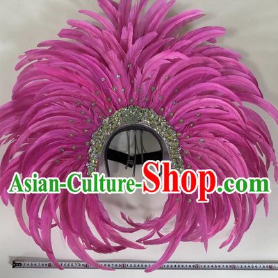 Opening Dance Performance Rose Red Feather Headdress Dance Team Samba Carnival Halloween