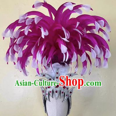 Rose Red Opening Dance Performance Feather Headdress Dance Team Samba Carnival Halloween