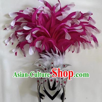 Rose Red Opening Dance Performance Feather Headdress Dance Team Samba Carnival Halloween