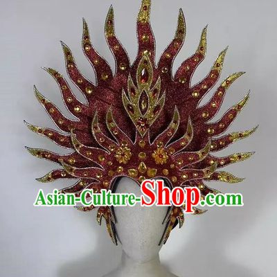 Red Opening Dance Show Headdress Dance Team Samba Mardi Gras Halloween