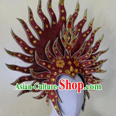 Red Opening Dance Show Headdress Dance Team Samba Mardi Gras Halloween