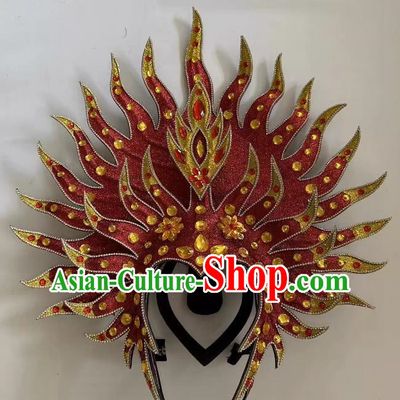 Red Opening Dance Show Headdress Dance Team Samba Mardi Gras Halloween