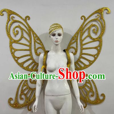 Golden Butterfly Wings Opening Dance Performance Props Dance Team Samba Carnival Halloween