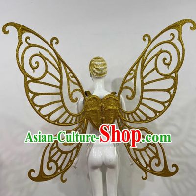 Golden Butterfly Wings Opening Dance Performance Props Dance Team Samba Carnival Halloween