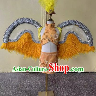 Girls T Stage Swimsuit Stage Victoria Secret Feather Catwalk Show Trailing Chinese Style Model Fashion Trend Clothing Dress