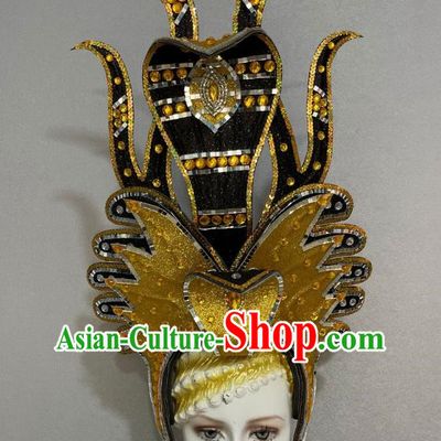 Chinese Style Opening Dance Performance Feather Headdress Dance Team Samba Costume Carnival Halloween