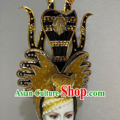 Chinese Style Opening Dance Performance Feather Headdress Dance Team Samba Costume Carnival Halloween