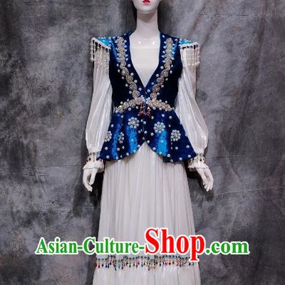 Kazakh Traditional Costumes Kazakhstan Costumes Ethnic Minorities Catwalk Show Costumes