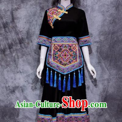 Black Clothes Zhuang Costumes Guangxi March 3 Ethnic Minority Costumes Performance Costumes