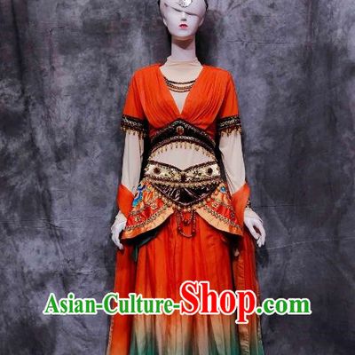 Dunhuang Feitian Dance Costumes Five Star Out Of The Oriental Mural Performance Costumes Exotic Indian Dance
