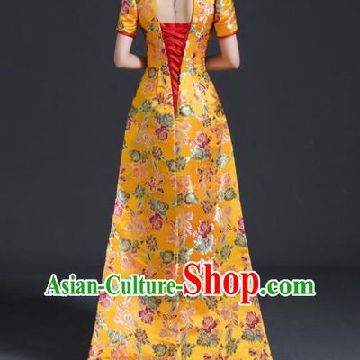 Chinese Style Top Banquet Evening Dress Long Tailing Stage Model Catwalk Costume Mermaid Self Cultivation Host Clothing