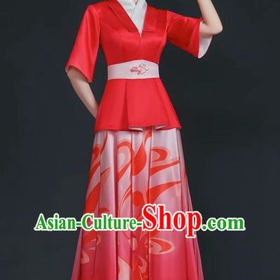 China Style Stage Catwalk Show Costumes Long Trailing Cheongsam Team Dress Art Examination Clothes