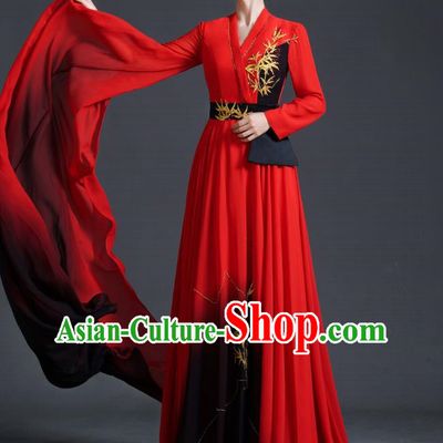 Chinese Style Top Banquet Evening Dress Model Catwalk Performance Costume Long Guzheng Playing Art Test Dress Tailing