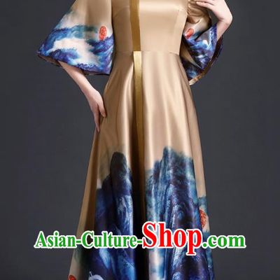 Chinese Style Top Atmospheric Banquet Evening Dress Long Section Annual Meeting Model Catwalk Show Costume Dress