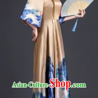 Chinese Style Top Atmospheric Banquet Evening Dress Long Section Annual Meeting Model Catwalk Show Costume Dress