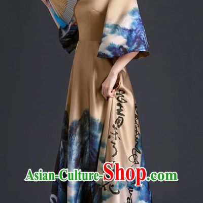 Chinese Style Top Atmospheric Banquet Evening Dress Long Section Annual Meeting Model Catwalk Show Costume Dress