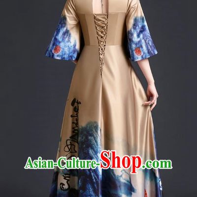 Chinese Style Top Atmospheric Banquet Evening Dress Long Section Annual Meeting Model Catwalk Show Costume Dress