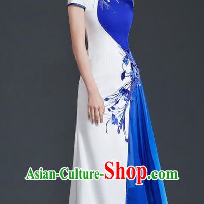 Top Catwalk Cheongsam Evening Dress Young Annual Meeting Model Team Temperament Costume