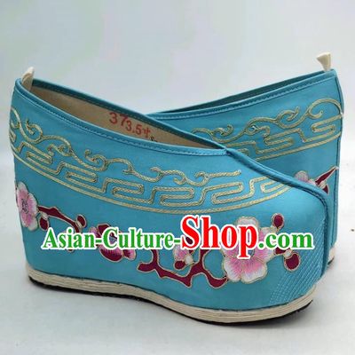 Inner Heightening Embroidered Shoes Thousand Layer Bottom Inner Heightening Opera Ancient Costume Color Shoes Chinese Style Miss Xiaodan Shoes Women