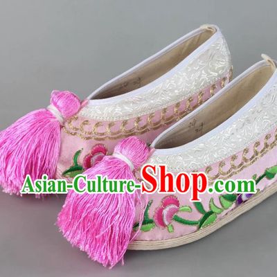 Thousand Layer Bottom Inner Heightening Lotus Opera Embroidered Shoes Yue Opera Peking Opera Color Shoes Huadan Xiaodan Miss Ancient Costume Chinese Style