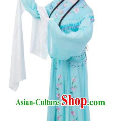 Blue Huadan Costume Yue Opera Miss Xiaodan Costume Chinese Style Ancient Costume
