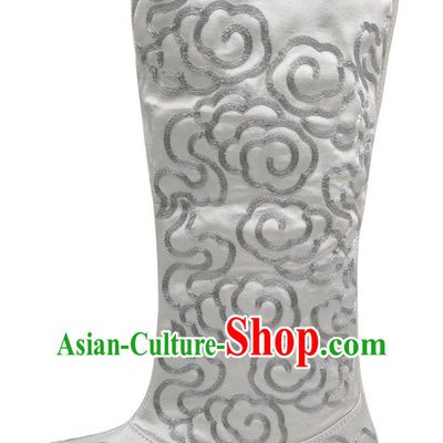 High Boots Opera High Top Samurai Boots Embroidered Flat Facing Boots