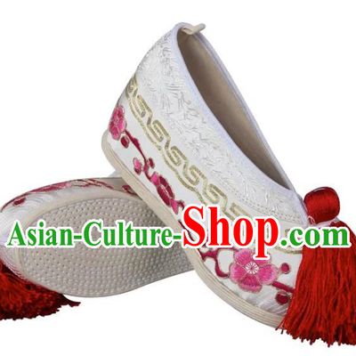 Thousand Layer Bottom Inner Heightened Plum Blossom Embroidered Shoes Huadan Color Shoes Miss Xiaodan Hook Gold Cloth Shoes Female Handmade