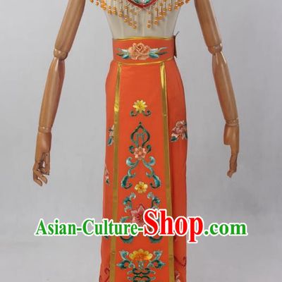 Orange Cloud Shoulder Long Bag Skirt Belt Wearing Huadan Costume Female Lady Clothes Chinese Style Costume Ancient Costume