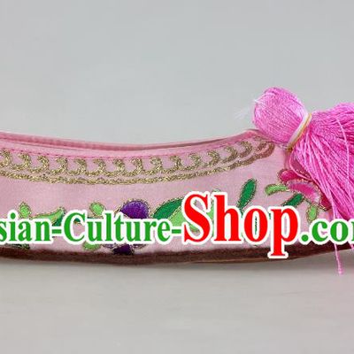 Embroidered Shoes Opera Color Shoes Cowhide Flat Classical Dance Huadan Shoes Stage Performance Women Shoes