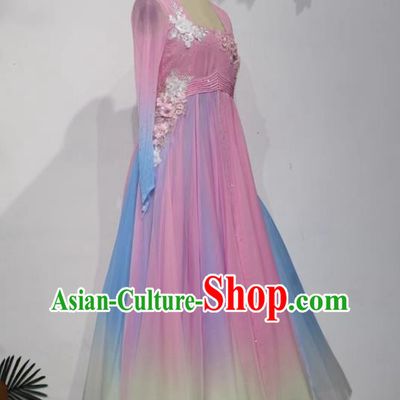China Classical Dance Clothing Yunshang V. Performance Clothing Dance Clothing Female Art Examination Clothing Large Swing Skirt Performance Clothing Solo Dance