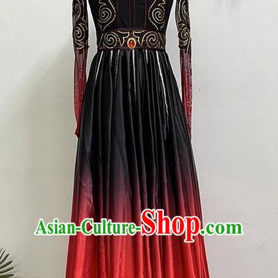 Art Test Big Skirt Ethnic Performance Costume China Mongolian Dance Art Test Practice Elegant Big Swing Costume