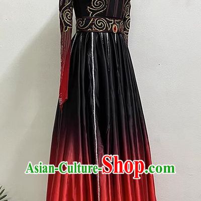 Art Test Big Skirt Ethnic Performance Costume China Mongolian Dance Art Test Practice Elegant Big Swing Costume