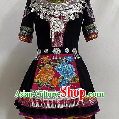 National Dance Costume Miao Golden Pheasant Dazzle Beauty Dance Costume Art Test Practice Folk Dance Costume Performance Costume