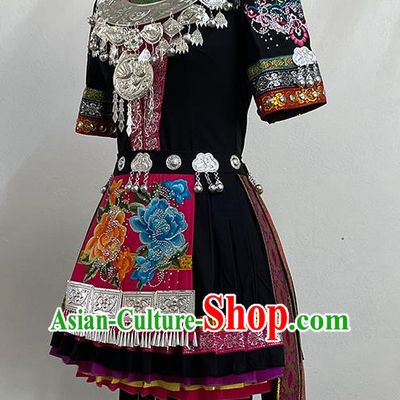National Dance Costume Miao Golden Pheasant Dazzle Beauty Dance Costume Art Test Practice Folk Dance Costume Performance Costume